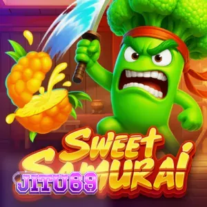 Tampilan visual permainan slot Sweet Samurai dengan tema dojo buah